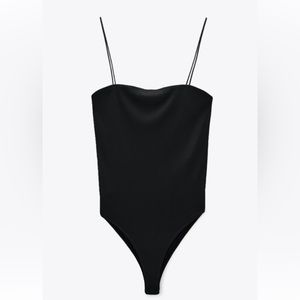 Zara Black Slim-Strap Bodysuit